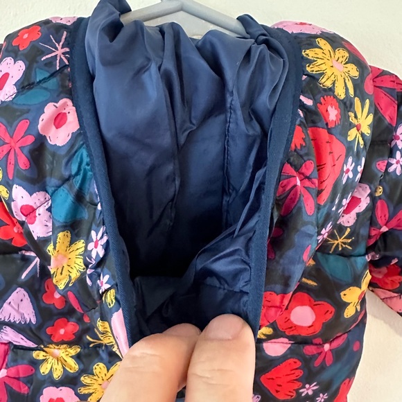 Okie Dokie Baby Girls Blue Floral Packable Midweight Puffer Jacket NWT S… - Picture 3 of 7